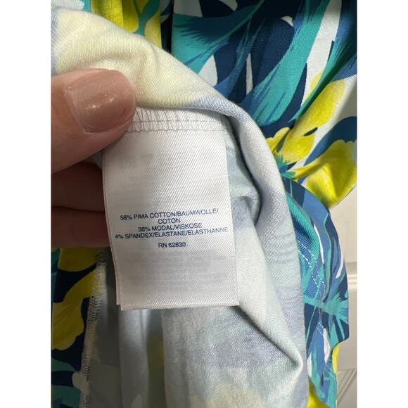 Lands End Floral Wrap Front Stretch Sleeveless Casual Dress Tropical Vacation - Picture 5 of 8